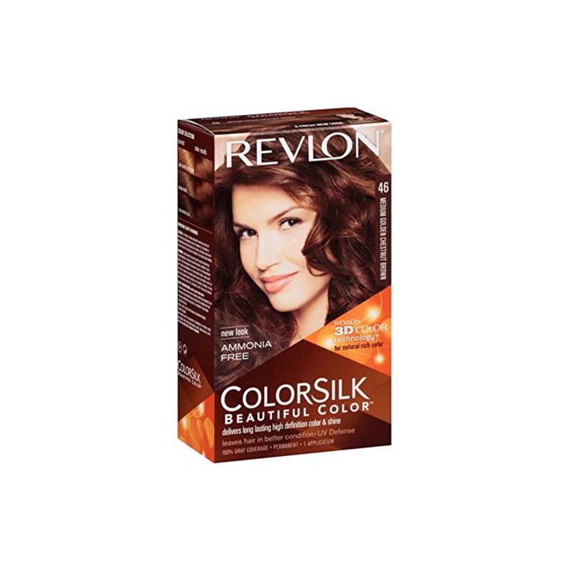 Revlon Colorsilk Beautiful Color, Medium Golden Chestnut Brown [46] 1