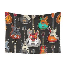 Guitar Pattern Blanket for Dog Cat Kitten, Music Theme Soft Warm Pet Blankets for Couch Sofa Bed Furniture Protector Washable Meduim Dog Blanket 28 * 20in