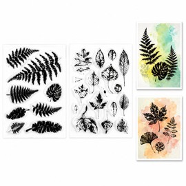 25PCS Plant Clear Rubber Stamp, Vintage Leaf Stamps for Card Making