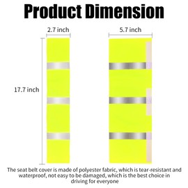 Yuecda Pack of 2Yellow High Visibility Safety Seat Belt Cover Reflective Seat Belt Covers Neon Green Seat Belt Cover for Cars Trucks Seat Belt Compliance