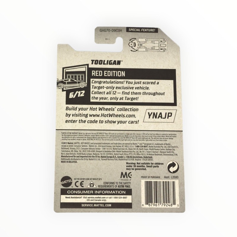Hot Wheels 2020 Red Edition Tooligan4/250
