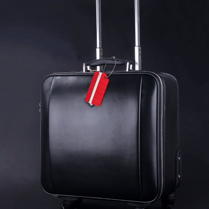 2Pack Red Aluminum Luggage Tag for Luggage Baggage Travel Identifier