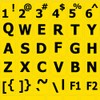 English US Large Lettering Keyboard Sticker (Upper CASE) ON Yellow