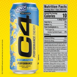 CELLUCOR C4 12 PACK 12 LATAS JOLLY RANCHER SABOR BLUE RASPBERRY