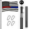 G128 Combo Pack: 16 Ft Telescoping Aluminum Flagpole (Black) &