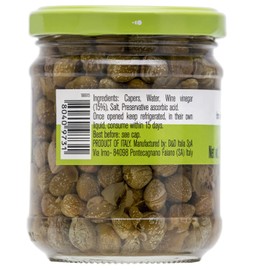 FRATELLI D'AMICO Capers, #9, Premium Quality Italian Capers in Brine, Jar, 7.05 oz (200g), Drained Wt. 4.2 oz (120 g) Product of Italy