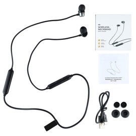 Bluetooth Neckband Headphones Noise Reduction Ergonomic Comfortable Wireless Neckband Headset for Sports Black