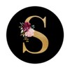 Initial Floral Letter Flowers Roses Monogram Letter S PopGrip Expanding