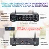 ZERFUN 2 Channel Rechargeable Wireless Microphone System, Pro UHF Metal