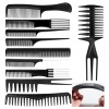 10 Piezas Peines Para Barbero Estilista Profesional Negro