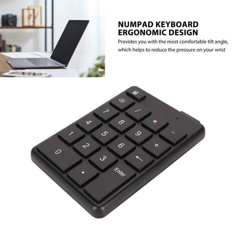 Bluetooth 5.1 Numeric Keypad 19 Keys Ergonomic Number Pads Battery