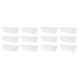 The HC Companies Indoor Outdoor 24 Inch Eclipse Series Window Flower Garden Ornamental Planter Box with Removable Attached Saucer, White (12 Pack)