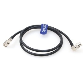 Eonvic Canare12G-SDI4KUHD Right Angle BNC to Right Angle BNC Coaxial Cable for Video Monitors (50CM, Elbow to Elbow, Black)
