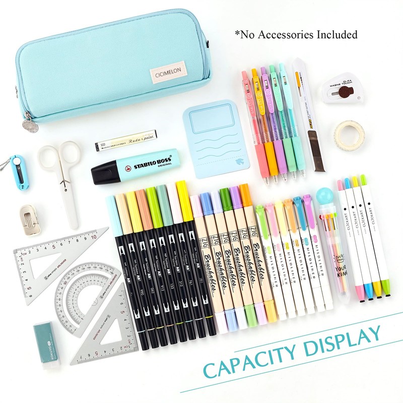 CICIMELON Pencil Case Large Capacity Pencil Pouch 3 Compartments Pencil