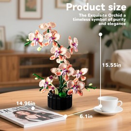 Nayihoop Orchid Building Sets Artificial Flowers Plant Gifts for Her Adults Girls Botanical Collection for Home Kitchen Desk Decor
