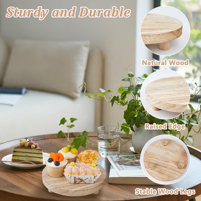 SUPERFINDINGS 3 Sizes Wooden Display Risers Wood Pedestal Stand Wood
