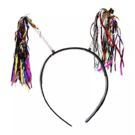 KFMX 12 Diadema Papel Metálico Colitas Colores Lluvia Batucadas