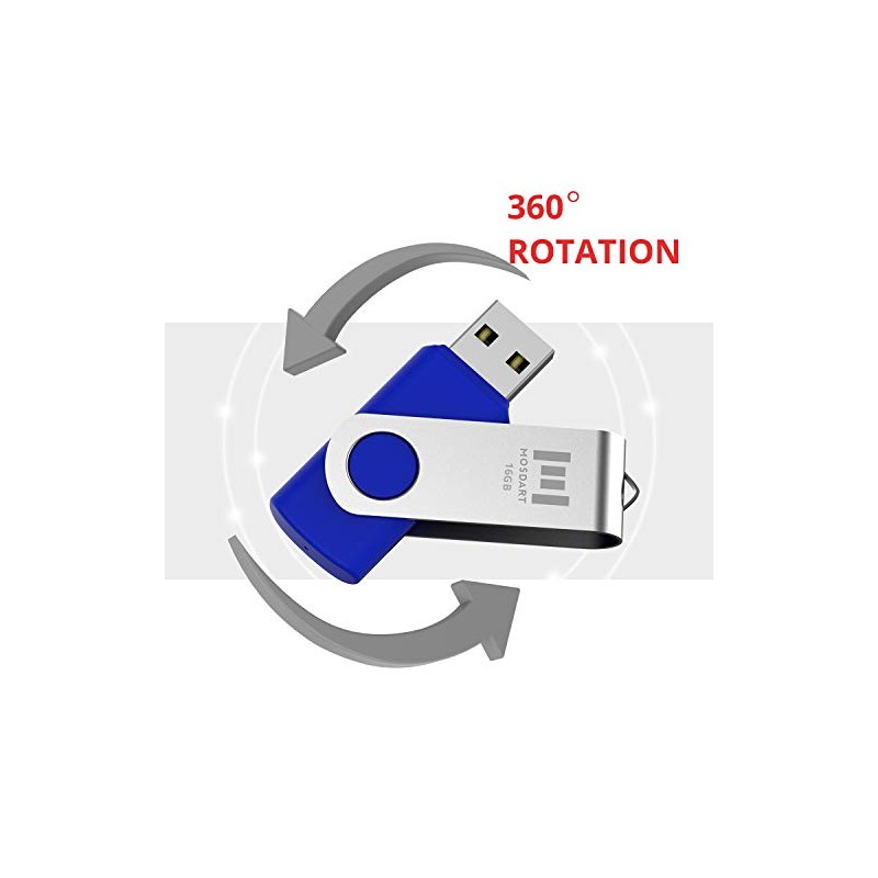 mosDART Paquete de 10 Flash Drives USB 2.0, Azul, 16GB