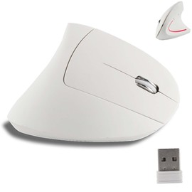 Wireless Mouse, Ergonomic, Vertical, Silent Mouse for Right-Handed Users, High Precision Optical Mouse for PC/Laptop/MacBook, with USB Receiver, 6 Buttons, 800/1200/1600 DPI, Relieves Wrist Pain