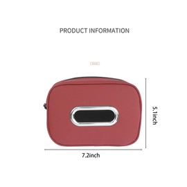 Car Tissue Box Holder 2-Pack, Faux Leather, 7.2x5.1 Inch, Wine Red and Black, Zipper Closure