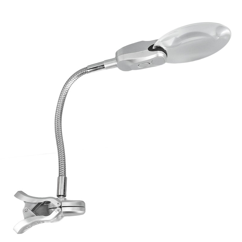 Magnifying Glass with Light Adjustable Flexible Gooseneck Clip On Magnifying