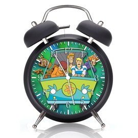 Twin Bell Scoob Scooby Alarm Desk Clock with Night Light Quite Silent Non-Ticking 4 Inches Metak and Glass Face Great for Decor or Gifts G05