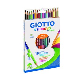 Giotto 257200 Stilnovo Bicolor, 18 Pastels Double Color, 3.3. mm