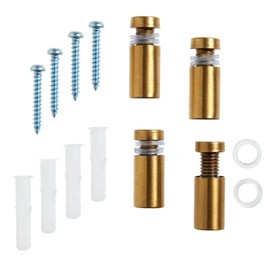 russell+hazel Acrylic Rail, Clear with Gold-Toned Hardware, 24” x 4” x .25” (44622)