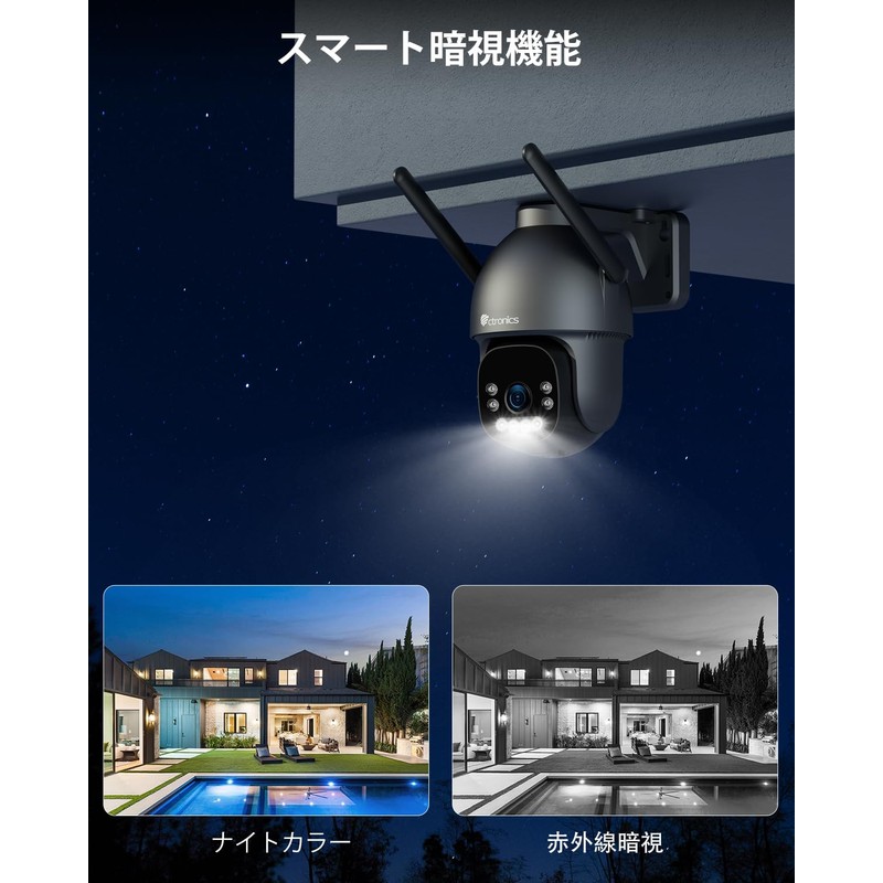 Ctronics 4k Security Camera, Outdoor, 5 GHz Wi-Fi, People/Pet/Vehicle Detection,