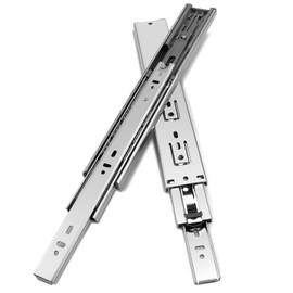 Gobrico Hardware 18-inch Soft Self Close Full Extension Drawer Slides, 3Folds Ball Bearing Side-Mount Drawer Runners Glides, 1Pair