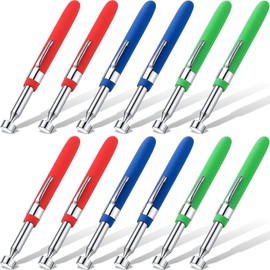 12 Pieces Telescoping Magnetic Pickup Tool Extendable Magnet Grabber Tool 30 Inch Telescoping Magnet Stick Retrieval Tool for Men Women Husband Birthday Father's Day (Red, Blue, Green, 8 Lbs)