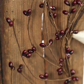 Factory Direct Craft Set of 4  Burgundy Pip Berry and Cream Barn Star 7" Wreaths