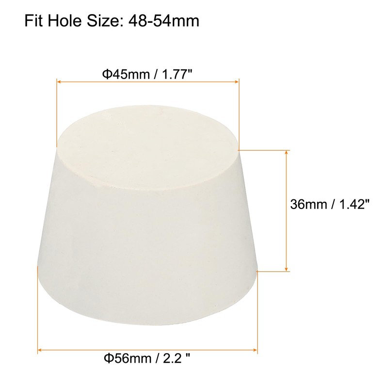 sourcing map Rubber Tapered Plug 45 mm to 56 mm