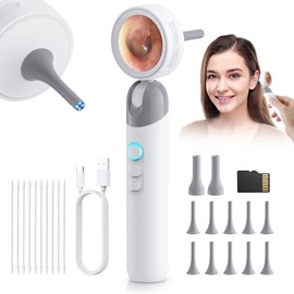 Otoscope Ear Camera with 1.38” IPS Screen, HD Ear Scope with Lights, Otoscope Camera for Adults Kids and Pets, 12 Silicone Specula Tips, Support Photo & Video, 32GB TF Card, Fsa Baby Eligible Items