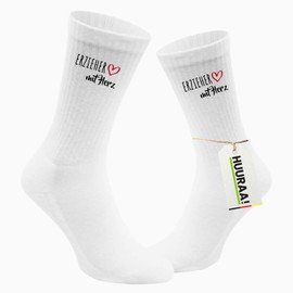 Huuraa Unisex Socks Educator with Heart Gift Size 37/46 Educator Gift Idea, multicoloured