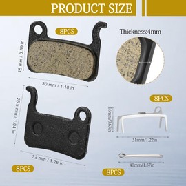 Bike Brake Pads,8 Pairs Resin Semi-Metal Bicycle Disc Brake Pads Replacement for Shimano Deore XT XTR LX SLX Hone Alfine Saint Disc Brakes,Sintered Metal Mountain MTB Ebike Brake Pads