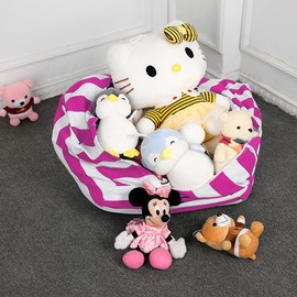 Wnddle Toy Storage Bag, Striped Bean Bag, Bean Bag Storage, 38 Inch Stuffed Toy Cuddly Toy Storage Bag, Cuddly Toy Storage, for Clothes, Toys & Daily Use