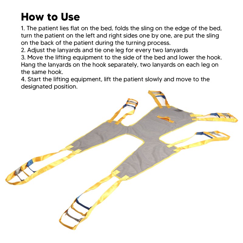 Patient Aid Lift Sling Mesh Full Body Divided Legs Head
