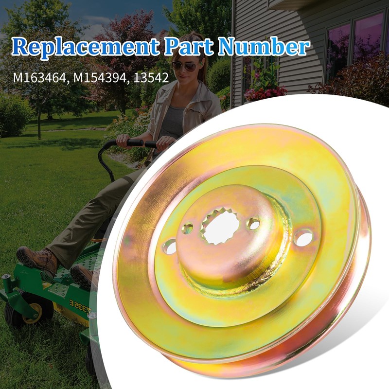 UP2WIN 3 Pack M163464 Mower Spindle Pulley Compatible with JD