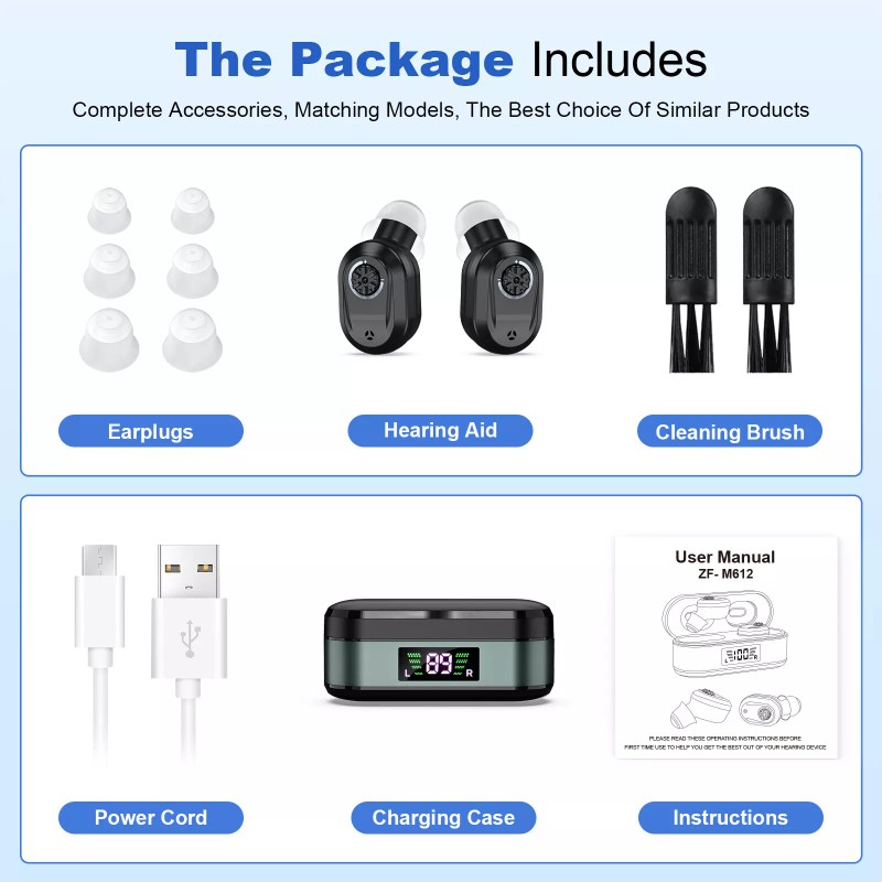 K&FCOPTEE Adjustable Volume Digital Display Sound Aids With noise cancellation