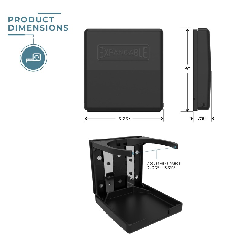 Manufacturers' Select ITC Black Adjustable RV and Boat Drink Holder