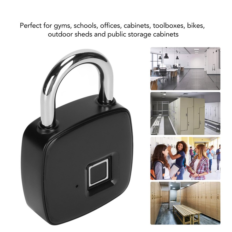 Fingerprint Padlock Biometrics Technology USB Rechargeable IP65 Waterproof Smart Padlock