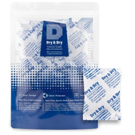 Dry & Dry 20 Gram [20 Packets] Silica Gel Packets Desiccants, Silica Packets - Rechargeable Silica Gel Packs, Silica Gel Packets, Desiccants Packets, Silica Gel