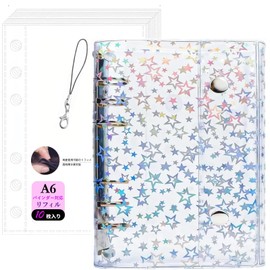 Sticker Album A6 Size Transparent Removable 3-Layer Film For Girls Sticker Binder Sticker Notebook Clear Binder 6-Hole Sticker Storage Fan Activity Goods With Dedicated Strap 10 Refill Sheets Set