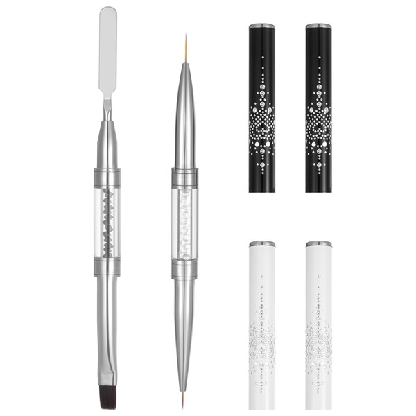 2 Pcs Builder Gel Brushes for Nails Double Ended Builder