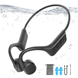 Generic Bone Conduction Headphones Swimming,IPX8 waterproof headphones for swimming with Mic,Built-in 32GB MP3&10 Playtime,Open Ear Wireless Bluetooth 5.3 Earphones for Running,Diving,Cycling., Black