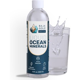 Baja Gold Liquid Trace Mineral Drops – Pure Ocean-Based Minerals for Water & Food | Unrefined Electrolytes for Balanced Taste | Mineral-Rich Saline Solution & Oral Cleanse | 12 fl oz, 90-Day Supply.