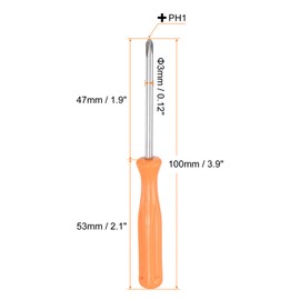 QUARKZMAN Pack of 5 Phillips Screwdrivers, PH1, 4 Inch Length, Carbon Steel, Non-Magnetic Safety Cross Head, Precision Screwdriver with Non-Slip Handle, Yellow