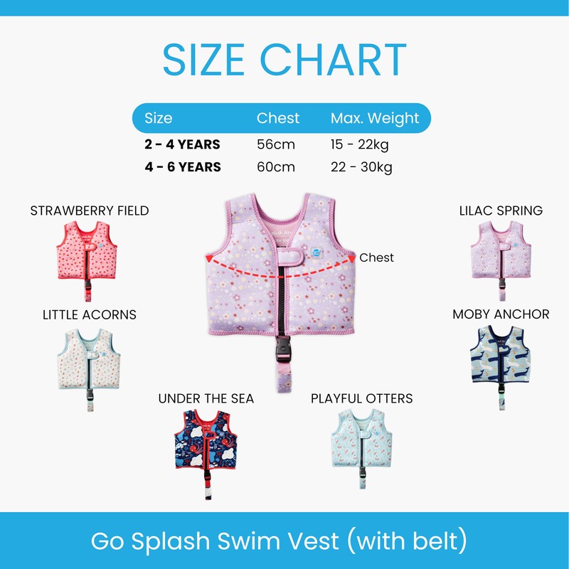 Splash About Go Splash Swim Vest, Strawberry Field, 2-4 Years