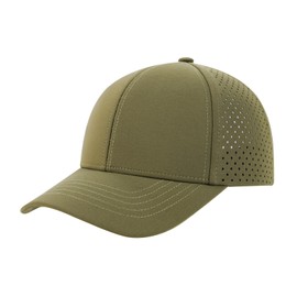 BOTVELA Men Baseball Cap Laser Cut Mesh Snapback Hat (Army Green)